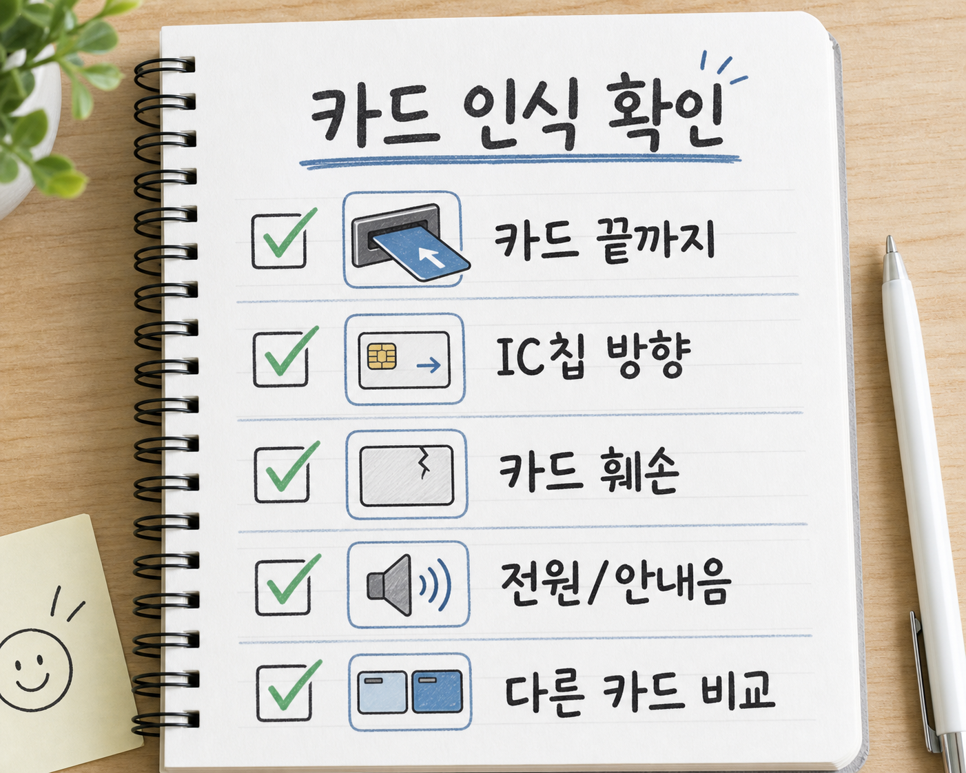 하이패스 후불카드 인식 안됨 상황에서 카드 삽입 방향과 훼손을 확인하는 체크리스트