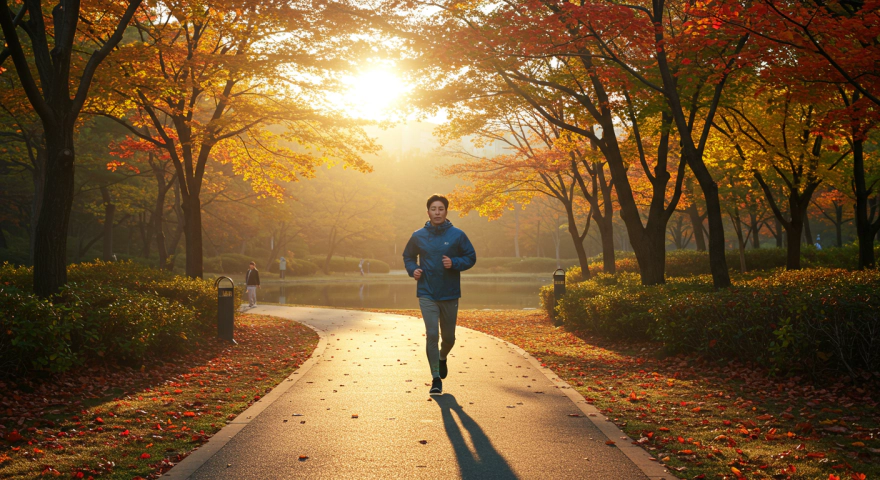 40대 한국인이 생활습관 처럼 운동하는 모습