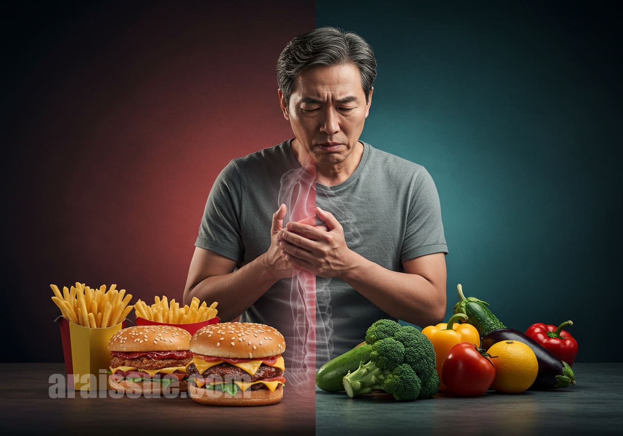 염증에 시달리는 중년 남성의 식습관 대비