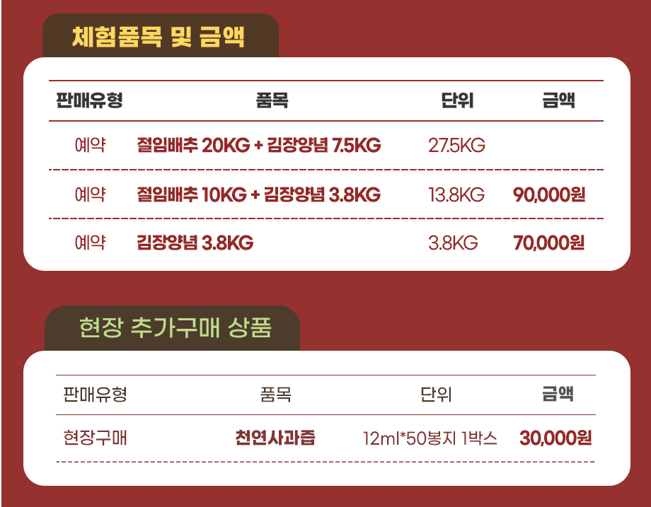 마을김장체험