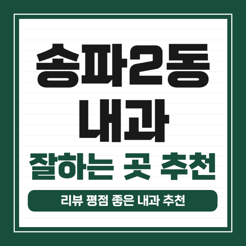 송파구 송파2동 내과 병원 24시 야간진료 유명한 곳 잘하는 곳 추천