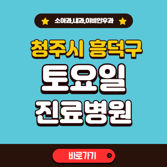 청주시 흥덕구 토요일 진료 병원 찾기 ❘ 주말 문여는 소아과, 내과, 이비인후과 리스트