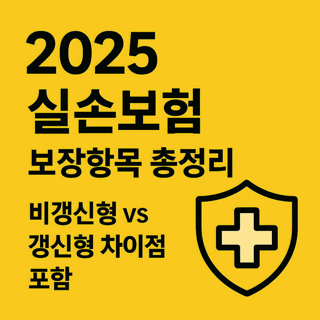 2025 실손보험 보장항목 총정리 ❘ 비갱신형 vs 갱신형 차이점 포함.