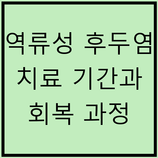 역류성 후두염 치료 기간과 회복 과정
