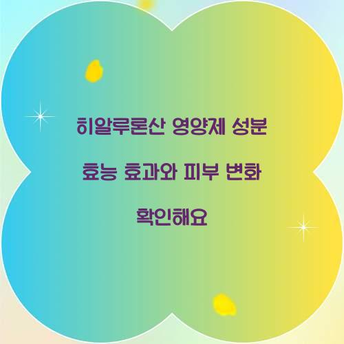 히알루론산 영양제 성분 효능 효과