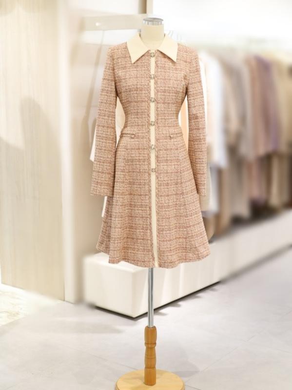 JJ지고트 트위드 카라넥 원피스 GMAM0OP 90