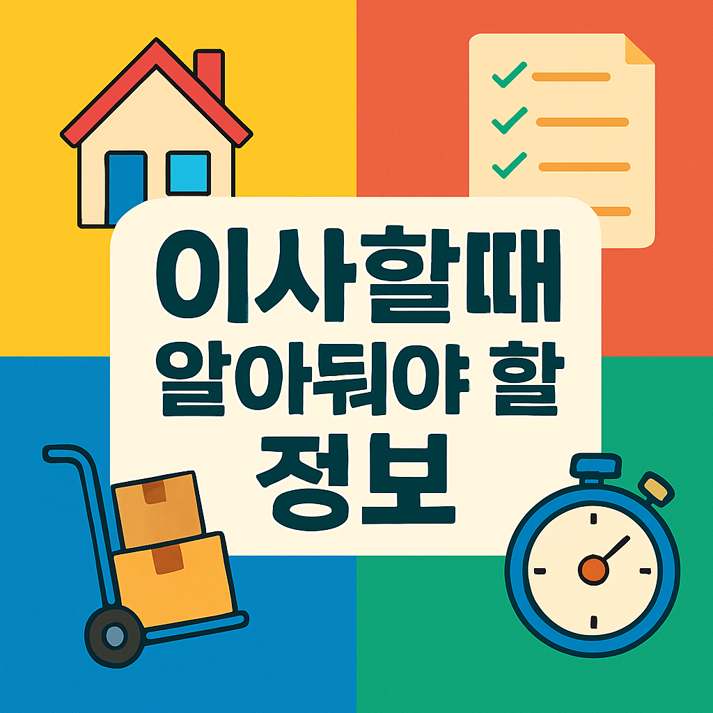 '이사할때 알아둬야 할 정보'라는 텍스트가 삽입된 인포그래픽 이미지