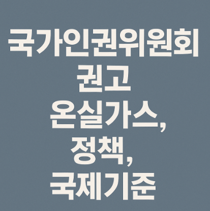 국가인권위원회 권고 온실가스, 정책, 국제기준