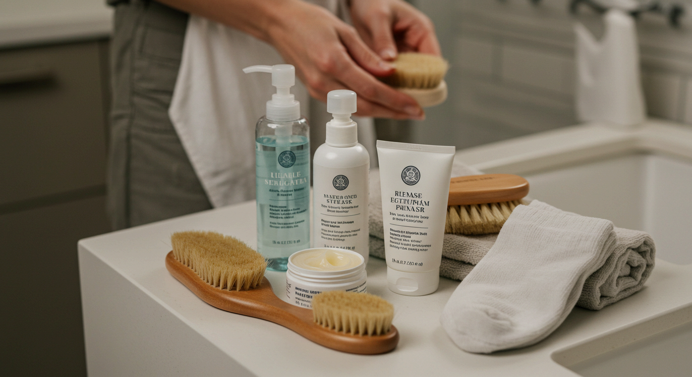 과로와 면역 저하로 피부가 벗겨진 모습