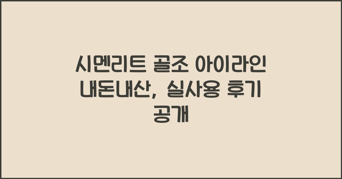 시멘리트 골조 아이라인 내돈내산