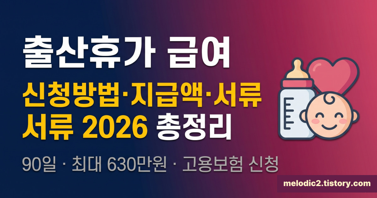 2026 출산휴가 급여 신청방법 지급액 기간 서류 총정리