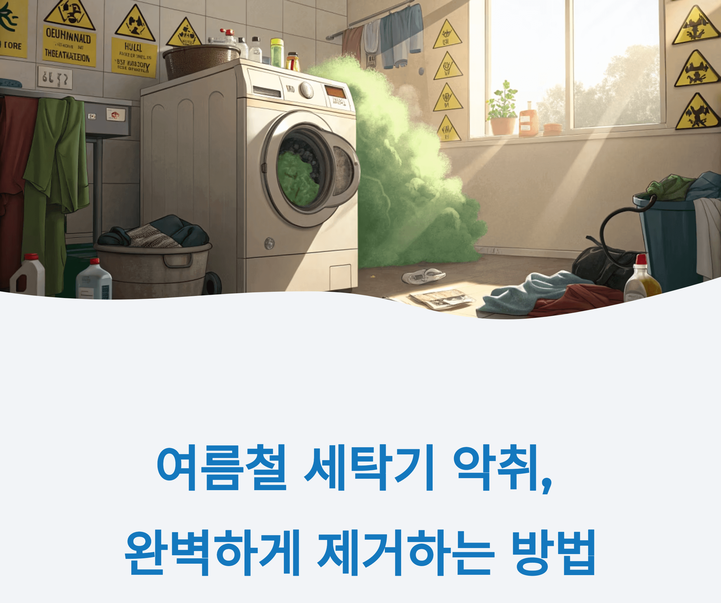 여름철 세탁기 악취 관리와 관련된 사진