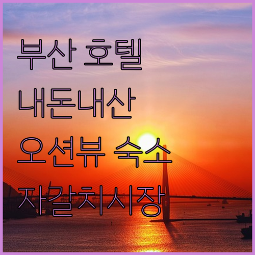 부산 여행 필수 코스 내돈내산 호텔 
