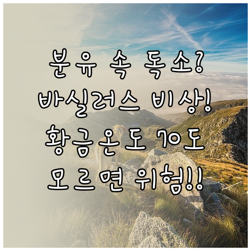 바실러스 세레우스 독소 특징과 안전한..