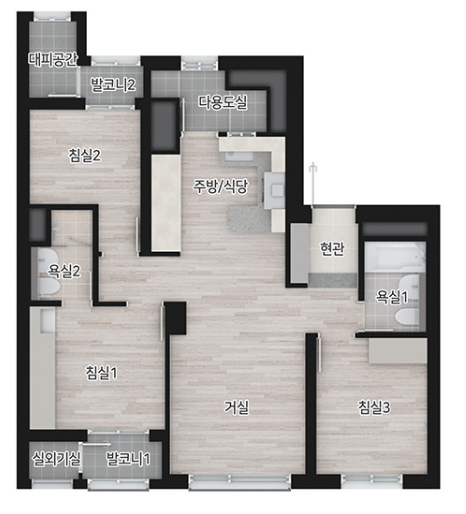 더샵-강동센트럴시티-59B-평면도
