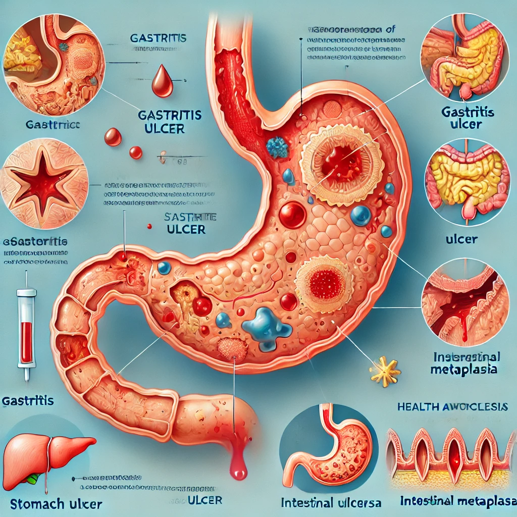 위염 종류와 위궤양, 장상피화생에 대한 이미지