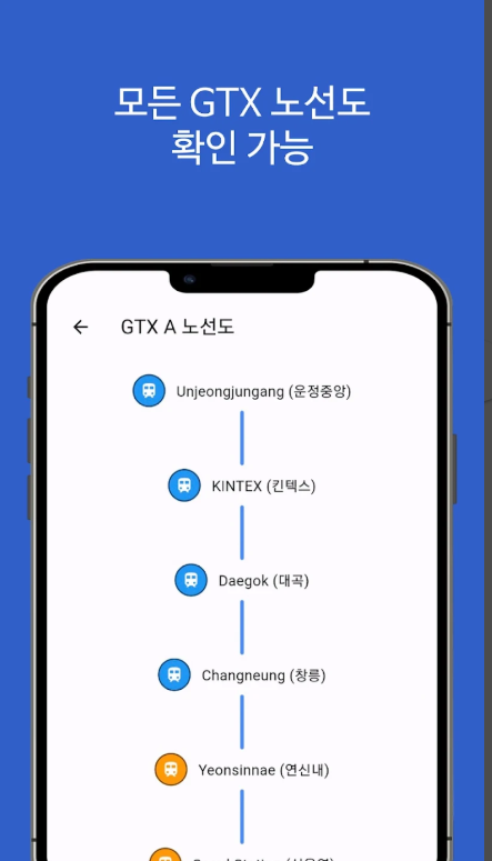 GTX 노선도, GTX-A(파주 운정), GTX-B(인천 송도), GTX-C(양주 덕정)