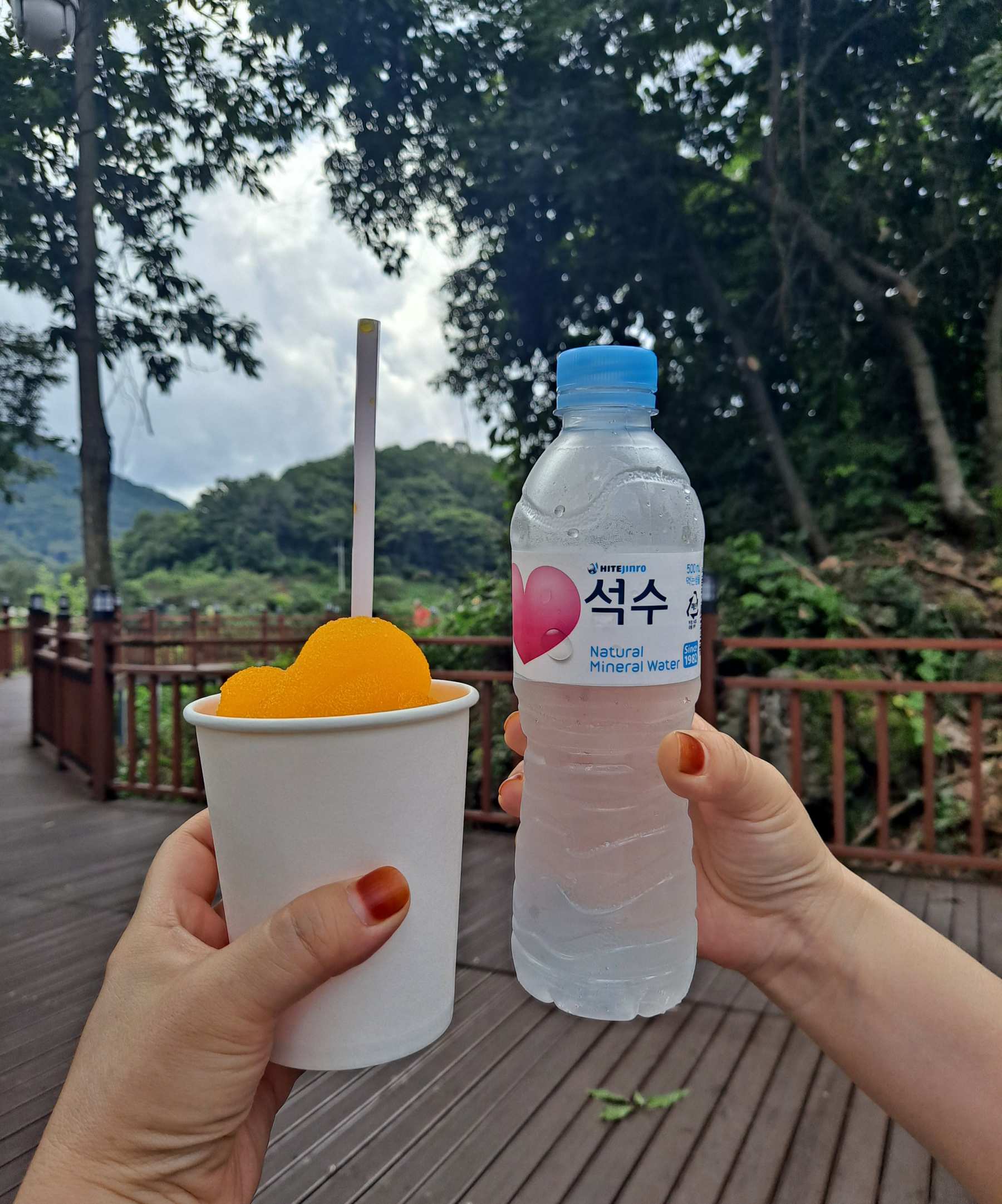 매점에서 구입한 슬러시&석수