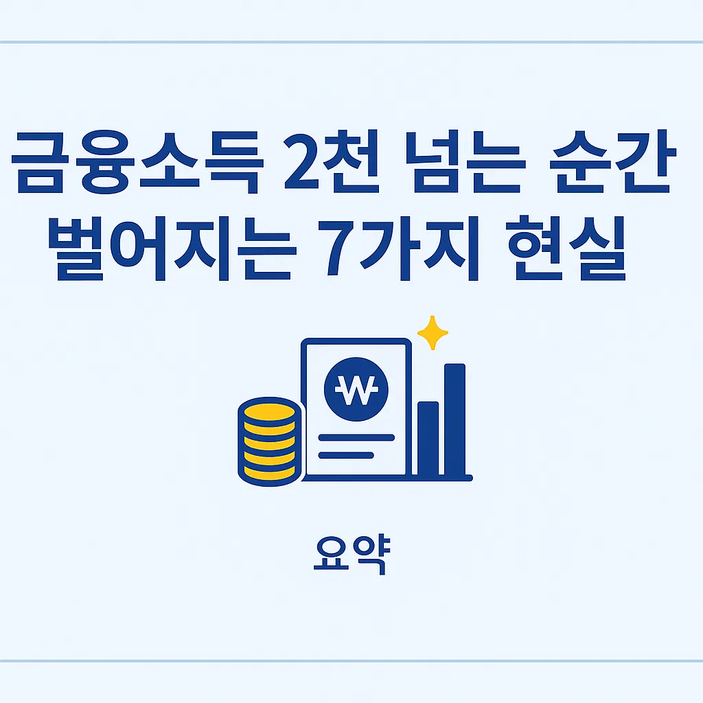 60대 금융소득 2000 기준 무너지는 7가지 케이스