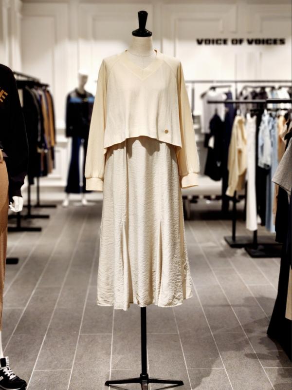 보브 (7153337005) 티셔츠 레이어드 드로스트링 원피스