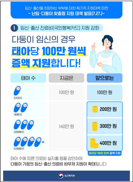난임 다둥이 맞춤형 지원 대책 (당정 협의 내용)