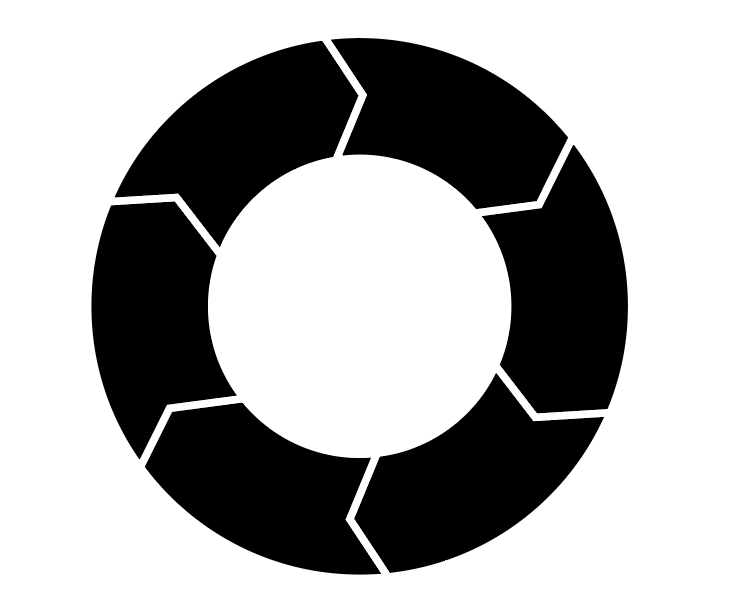 완성된 원형 화살표 다이어그램