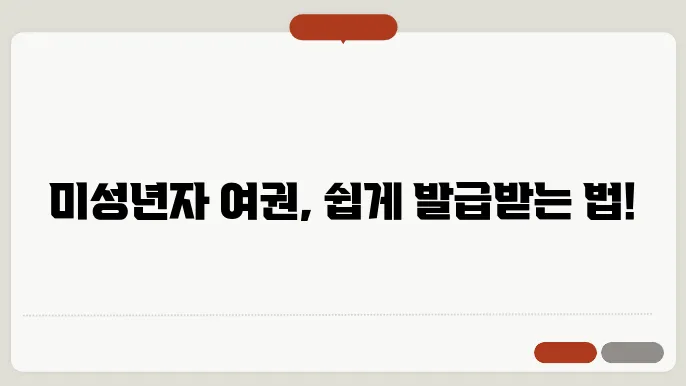 미성년자 여권발급시 필요서류