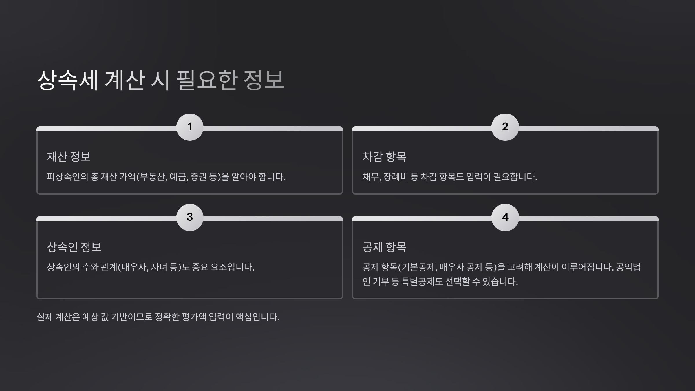 상속세 계산 시 필요한 정보