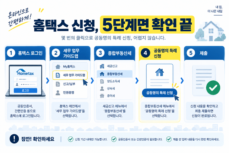 홈택스에서 부부 공동명의 1주택자 특례를 신청하는 순서