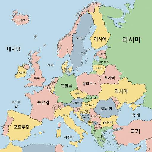 유럽 지도 한글판 보는법