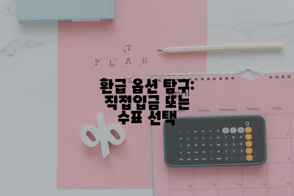 환급 옵션 탐구: 직접입금 또는 수표 선택