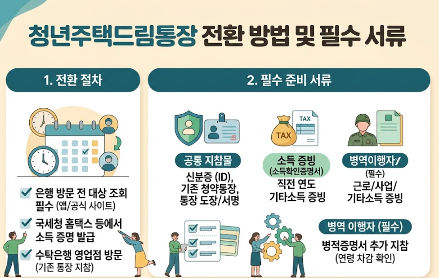 청년주택드림청약통장전환 대상자 확인