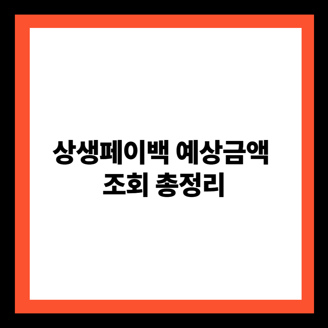 상생페이백 예상금액 조회 총정리