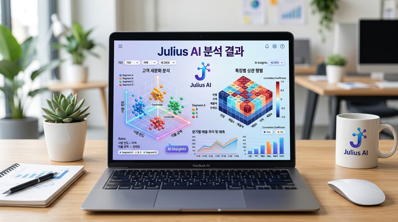 그러다 발견한 것이 바로 Julius AI였습니다. "데이터 분석 특화 AI"라는 타이틀을 달고 나온 이 도구가 과연 무