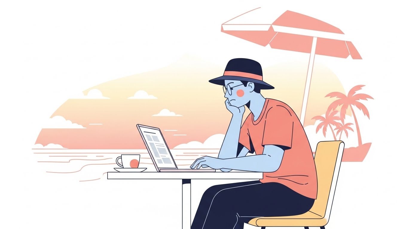 인터넷 문제로 답답해하는 모습, 환경 리스크를 항상 고려해야 합니다.