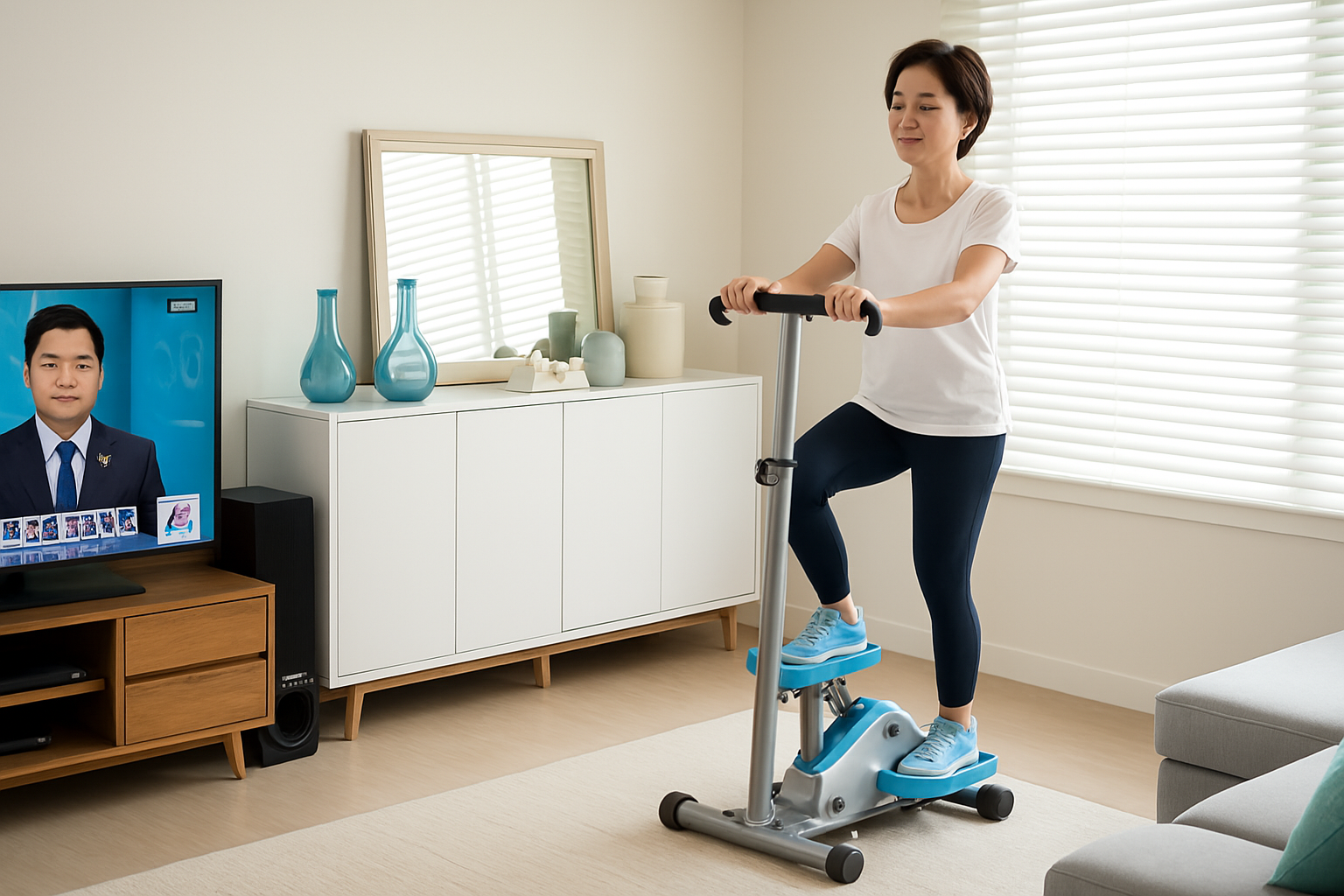 스템퍼 타는 이미지 (유산소 운동)