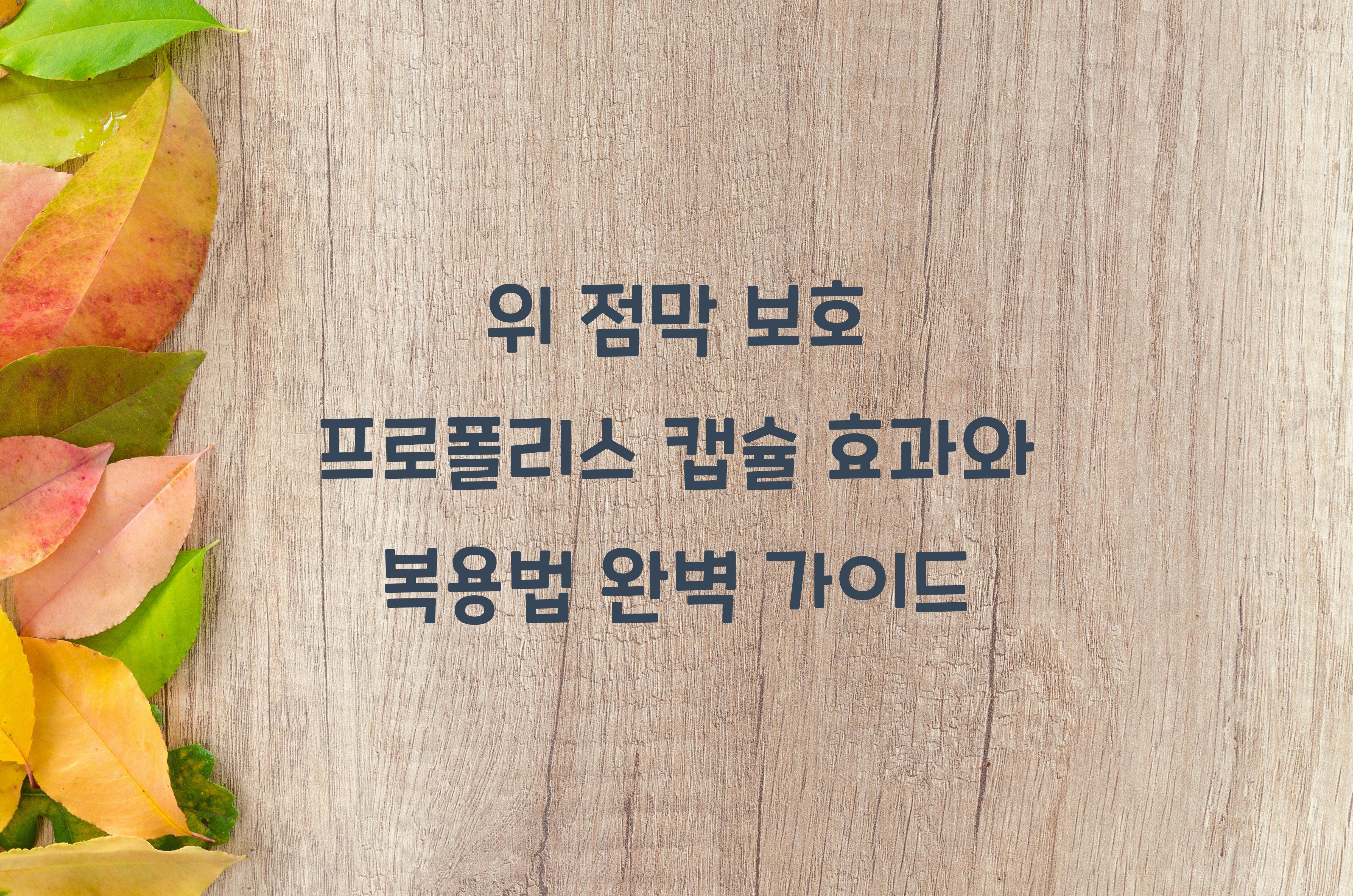 위 점막 보호 프로폴리스 캡슐