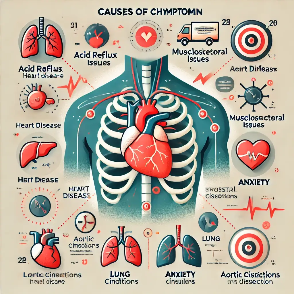 가슴 가운데 통증 원인