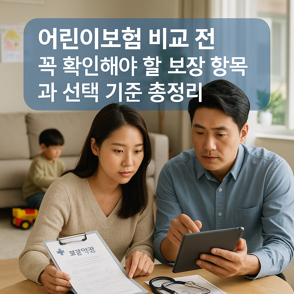 어린이보험 비교 전 꼭 확인해야 할 보장 항목과 선택 기준 총정리