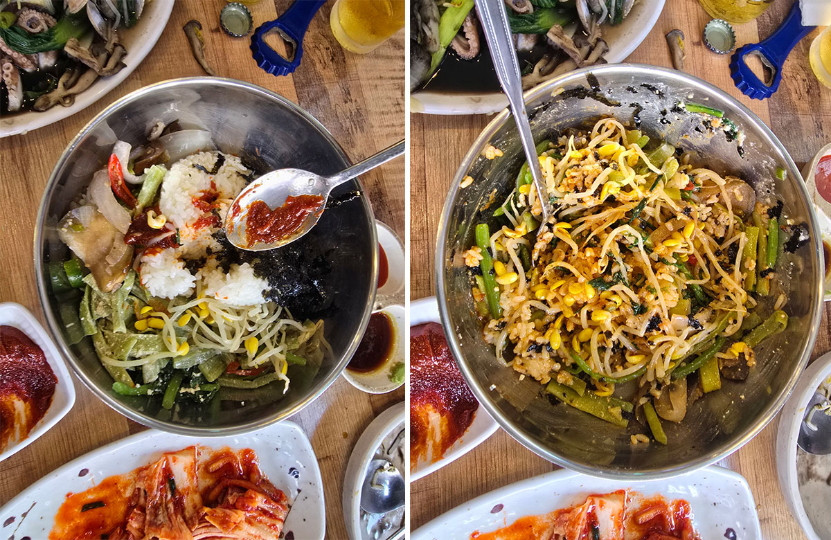 나물 듬뿍 넣은 비빔밥