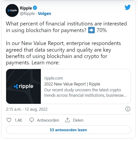 금융기관 76%, "3년 내에 암호화폐 사용할 것" New Ripple report reveals 76% of financial institutions expect to use crypto by 2025