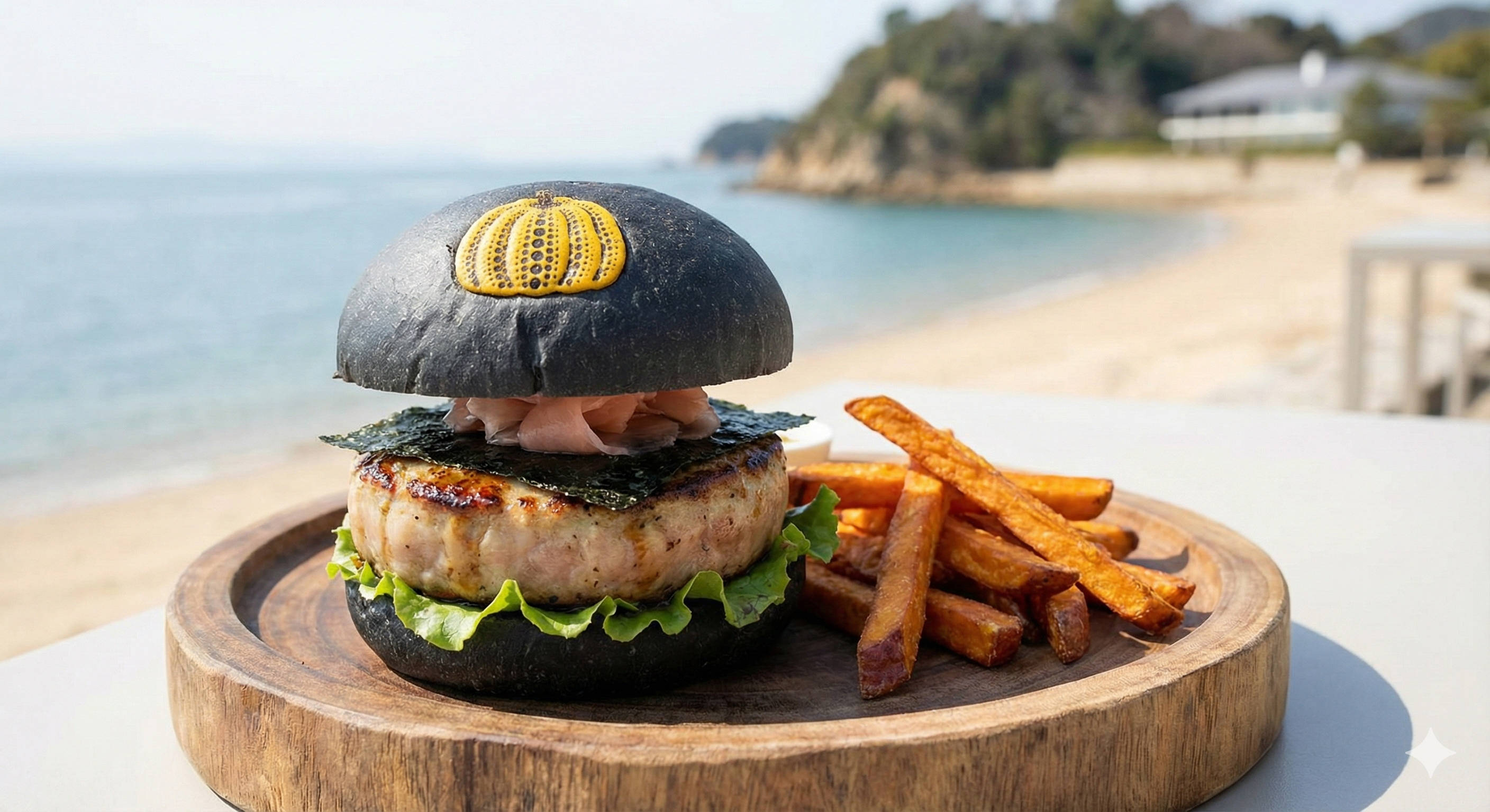 특산물 방어로 만든 생선햄버거