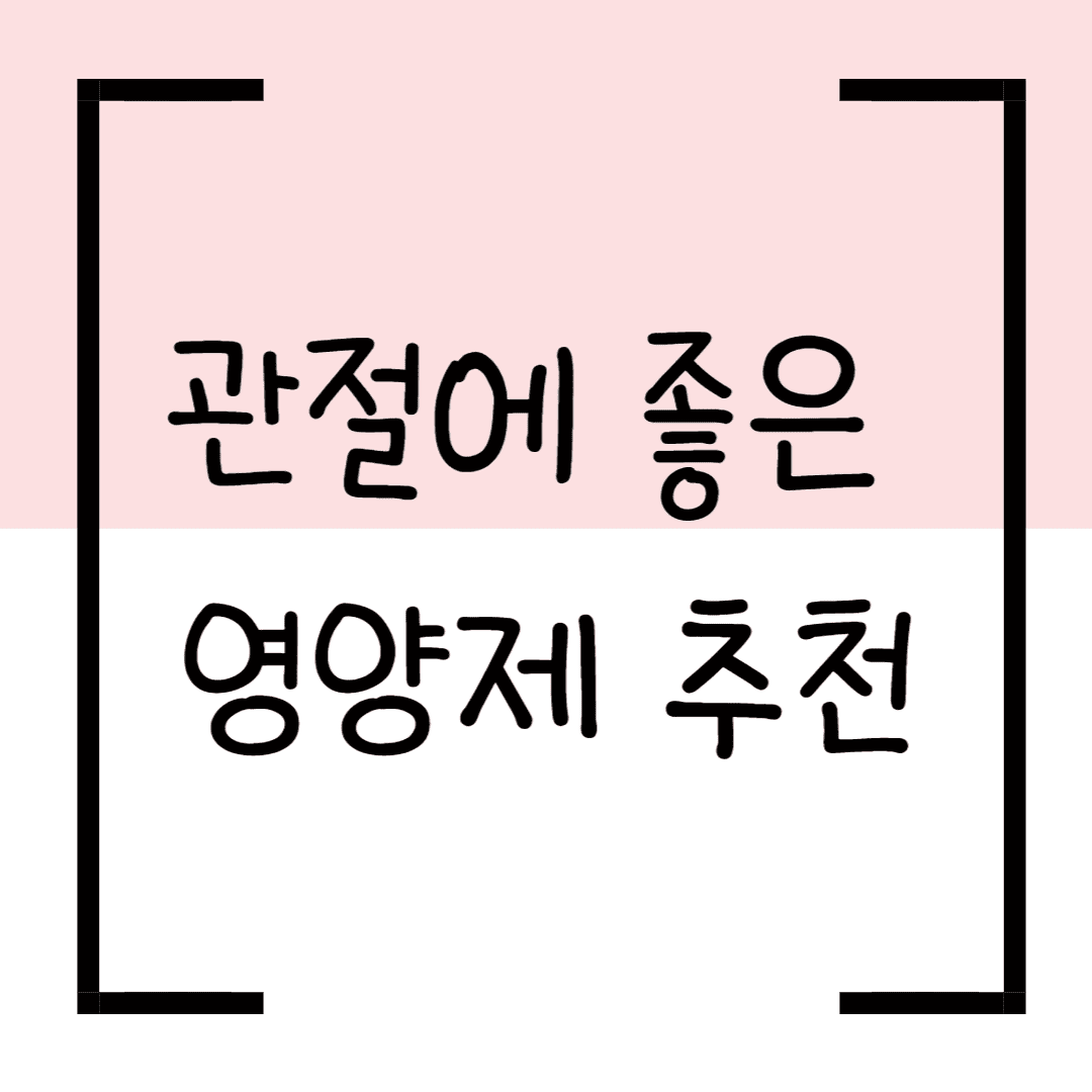 관절에 좋은 영양제 추천