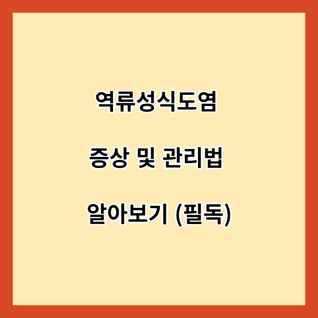 역류성식도염 증상 및 관리법 알아보기 (필독)