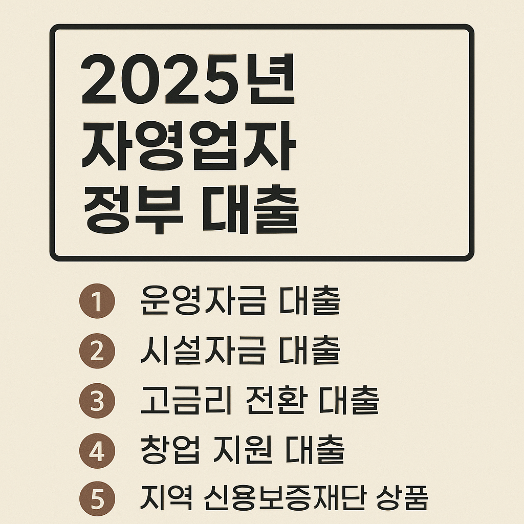 자영업자를 위한 2025년 정부 대출프로그램 총정리관련 사진 자료