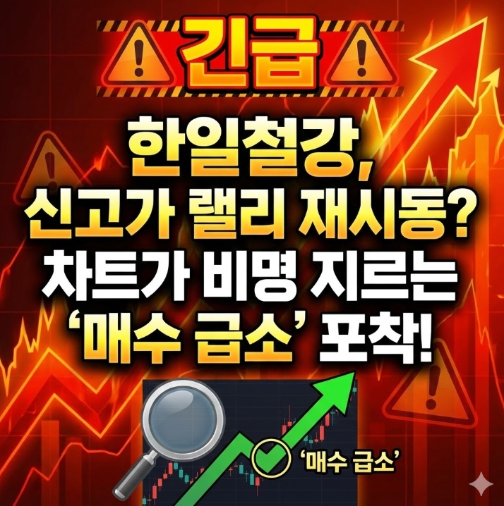 [긴급] 한일철강, 신고가 랠리 재시동? 차트가 비명 지르는 '매수 급소' 포착!