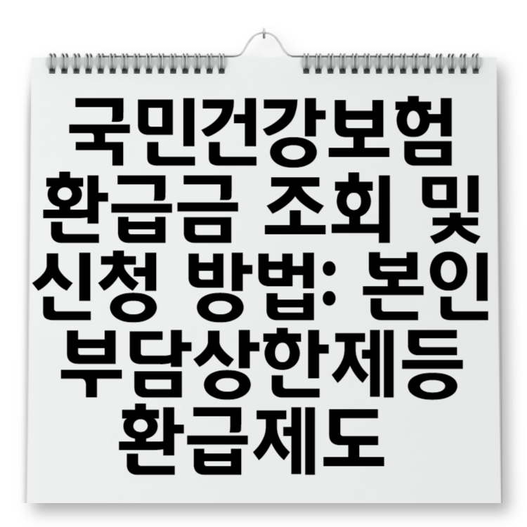 국민건강보험 환급금 조회 및 신청 방법 본인부담상한제 등 6가지 환급 제도 안내