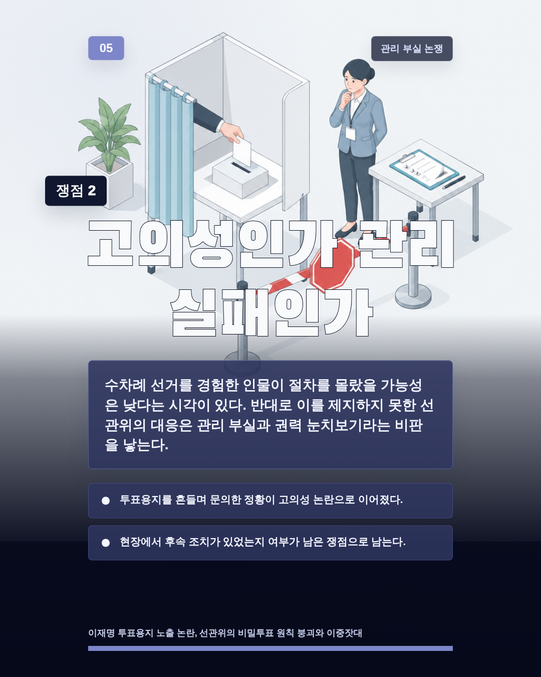 고의성인가 관리 실패인가
