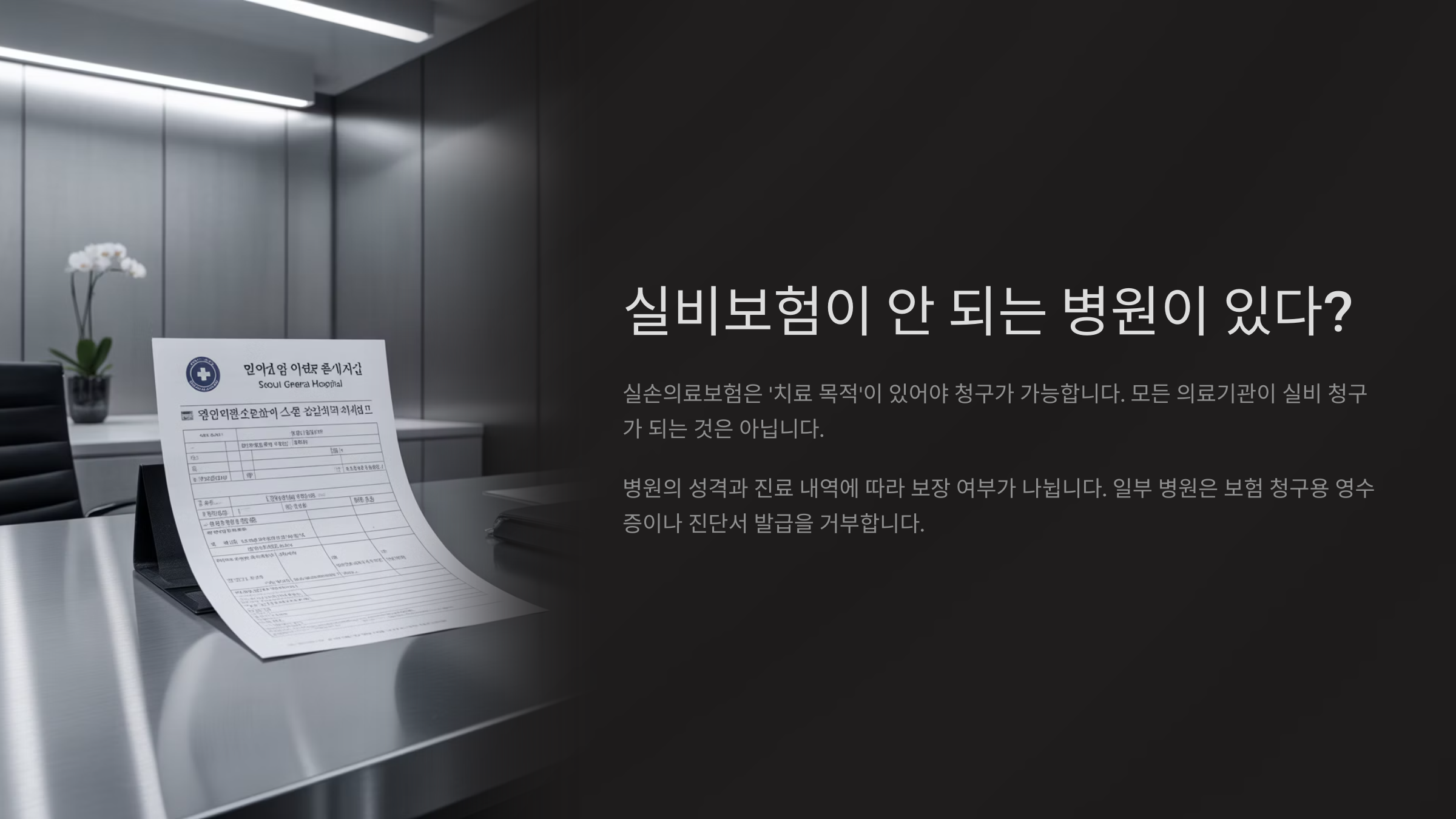 실비보험이 안 되는 병원이 있다?
