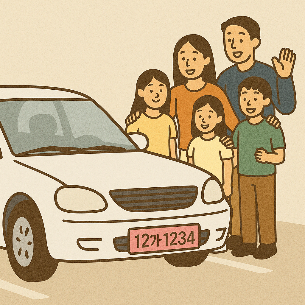 다자녀 핑크색 번호판